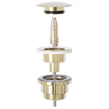 REA-A5692 - Praustuvo sifonas su CLICK-CLACK išleidimo mechanizmu, skersmuo 6,4 cm, auksinis