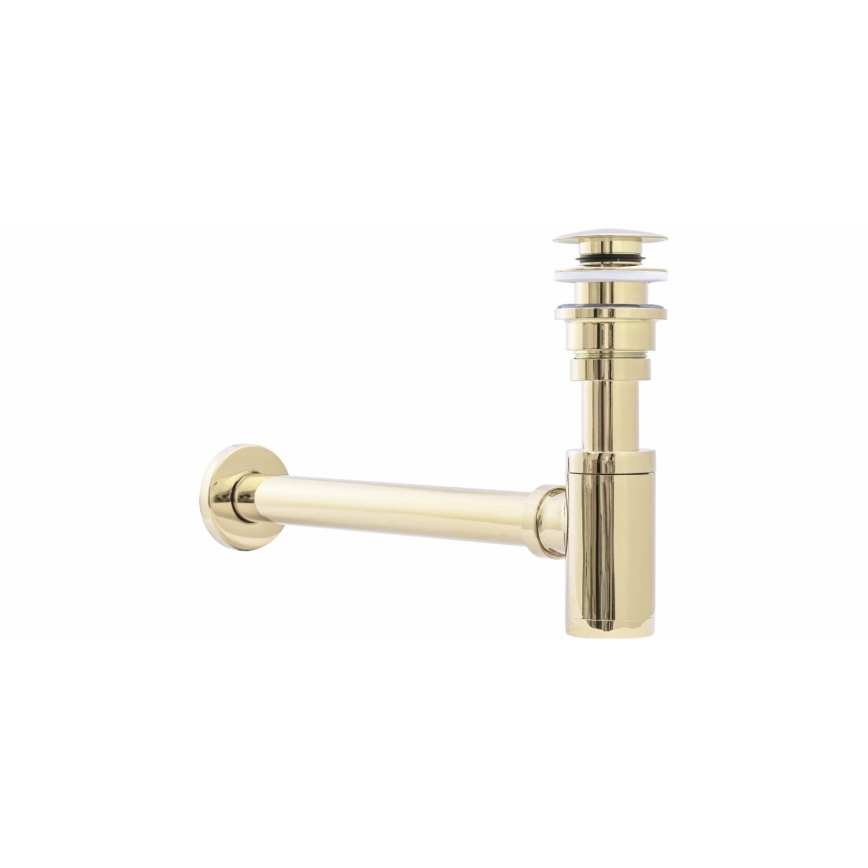 REA-A5692 - Praustuvo sifonas su CLICK-CLACK išleidimo mechanizmu, skersmuo 6,4 cm, auksinis