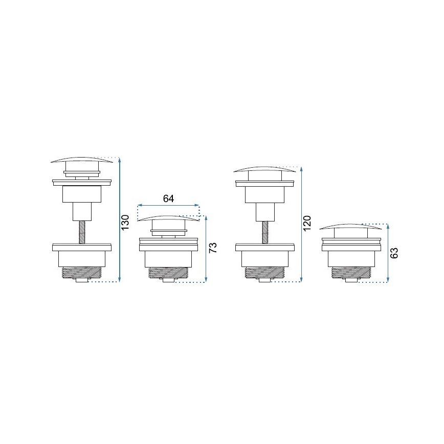REA-A6000 - Praustuvo nuotėka CLICK-CLACK, Ø 6,4 cm, šlifuotas nikelis