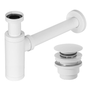 REA-A6952 - Praustuvo sifonas su CLICK-CLACK išleidimo sistema, skersmuo 6,4 cm, baltas