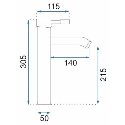 REA-B0027 - Praustuvo maišytuvas GRAF 30,5 cm blizgus chromas