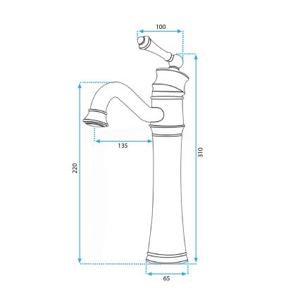 REA-B0227 - Praustuvo maišytuvas VINTAGE OLD 31 cm juodas