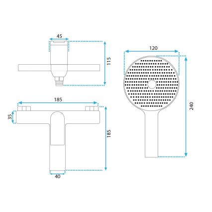 REA-B0492 - AVALON vonios komplektas, šlifuoto vario apdaila