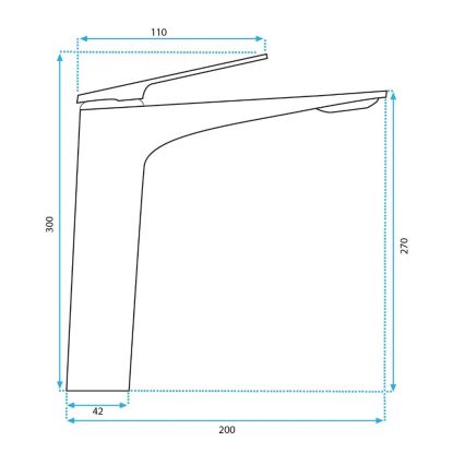 REA-B0493 - Praustuvo maišytuvas AVALON, 30 cm, šlifuotas varis