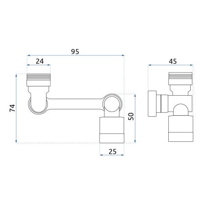 REA-B0660 - Sukamas antgalis praustuvo maišytuvui, blizgus chromas