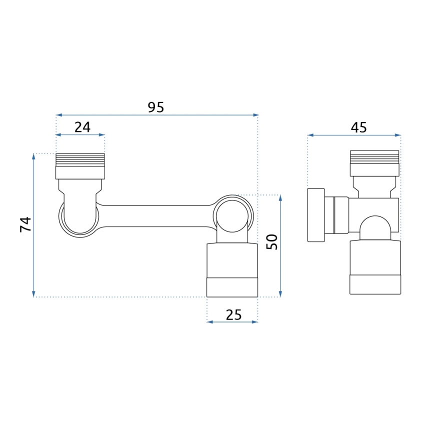 REA-B0660 - Sukamas antgalis praustuvo maišytuvui, blizgus chromas