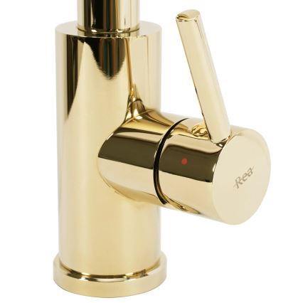 REA-B0669 - Virtuvinis maišytuvas FRESH 39,5 cm su ištraukiama dušo galvute, auksinis