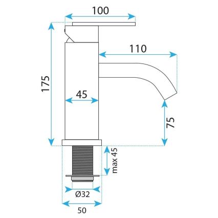 REA-B0970 - Praustuvo maišytuvas ONTARIO 17,5 cm, šlifuoto vario apdaila
