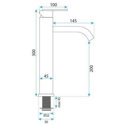 REA-B0971 - Praustuvio maišytuvas ONTARIO 30 cm šlifuotas varis