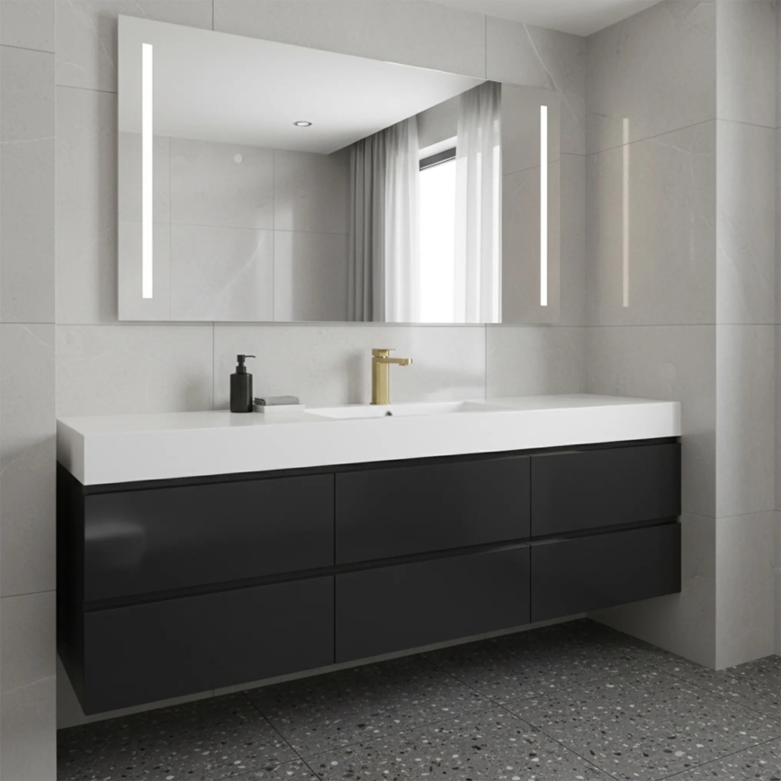 REA-B0976 - Praustuvo maišytuvas ARLO, 17 cm, šlifuotos aukso spalvos