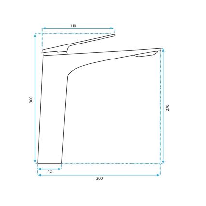 REA-B1126 - Maišytuvas praustuvui AVALON 30 cm juodas
