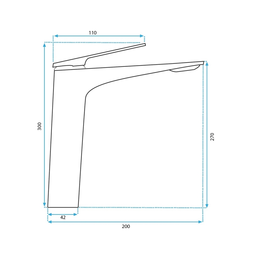 REA-B1126 - Maišytuvas praustuvui AVALON 30 cm juodas