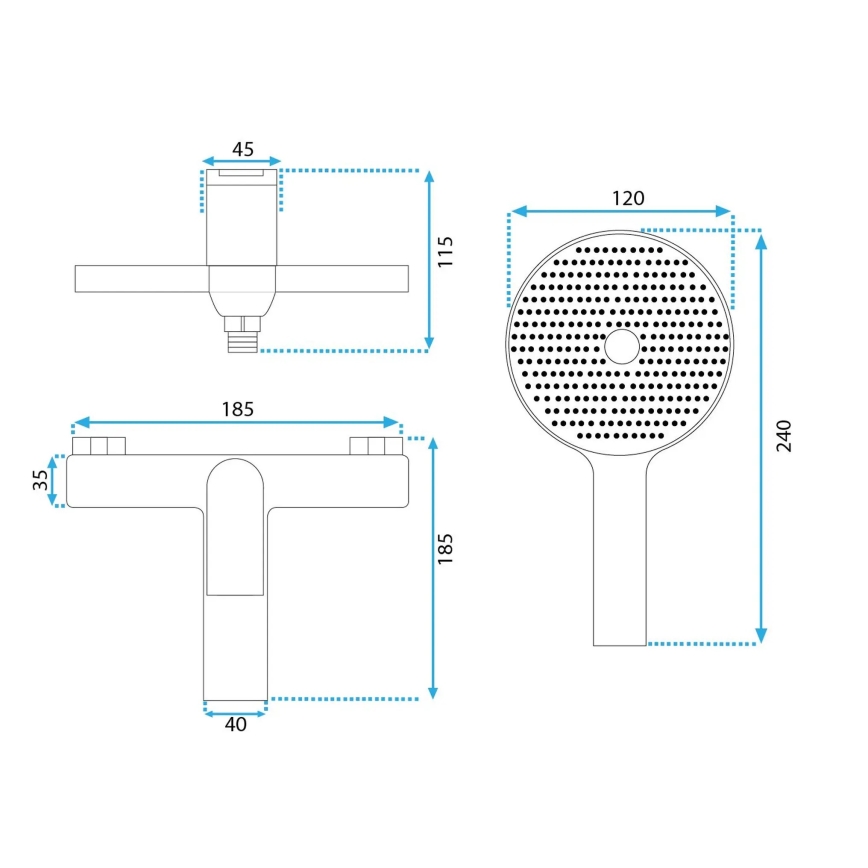 REA-B1129 - vonios komplektas AVALON, aukso spalvos