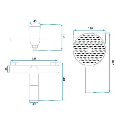 REA-B1156 - Vonios komplektas AVALON blizgus chromas