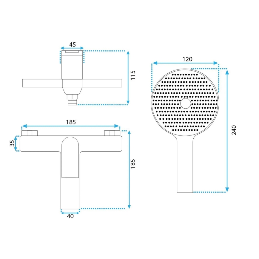 REA-B1156 - Vonios komplektas AVALON blizgus chromas