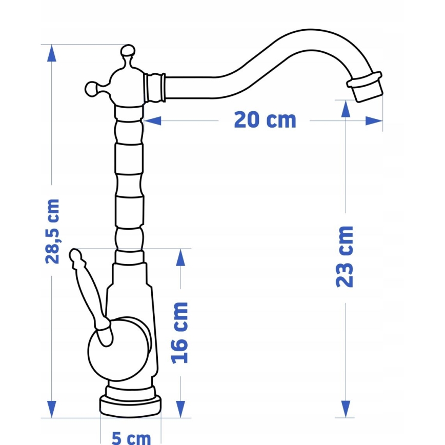 REA-B2150 - Praustuvo maišytuvas BONA, 28,5 cm, šlifuoto aukso