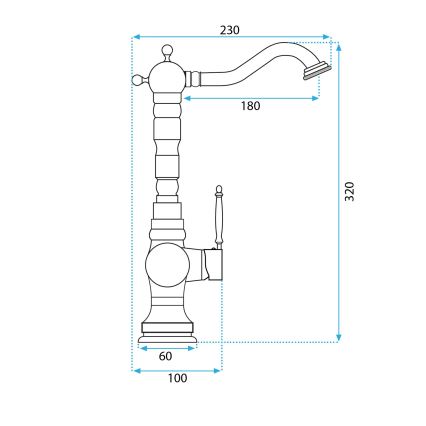 REA-B2500 - Praustuvo maišytuvas VENICE 32 cm satinuoto aukso