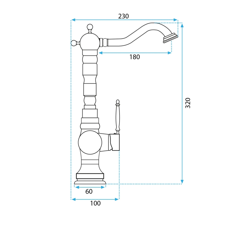 REA-B2500 - Praustuvo maišytuvas VENICE 32 cm satinuoto aukso