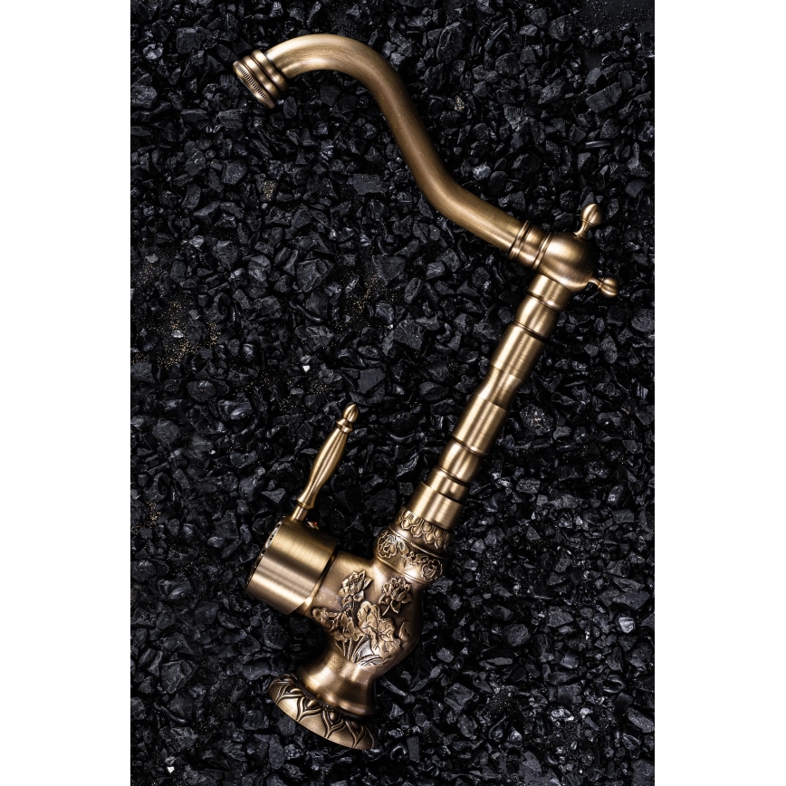 REA-B2500 - praustuvo maišytuvas VENICE RETRO, 32 cm, šlifuoto aukso