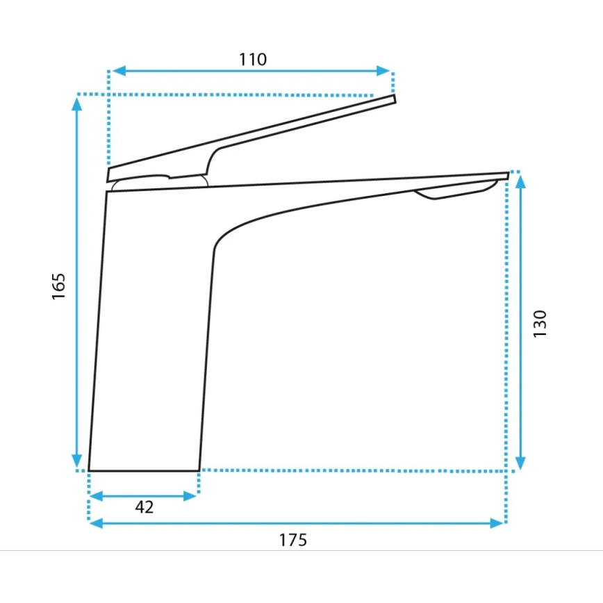REA-B2703 - Praustuvo maišytuvas AVALON 16,5 cm, šlifuotas auksinis