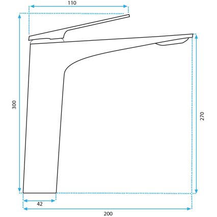 REA-B2704 - Maišytuvas praustuvui AVALON 30 cm, titano spalvos