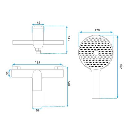 REA-B2707 - AVALON vonios komplektas, šlifuoto aukso