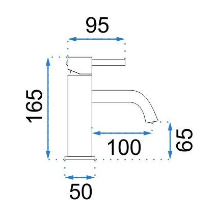 REA-B4102 - Praustuvo maišytuvas LUNGO 16,5 cm juodas