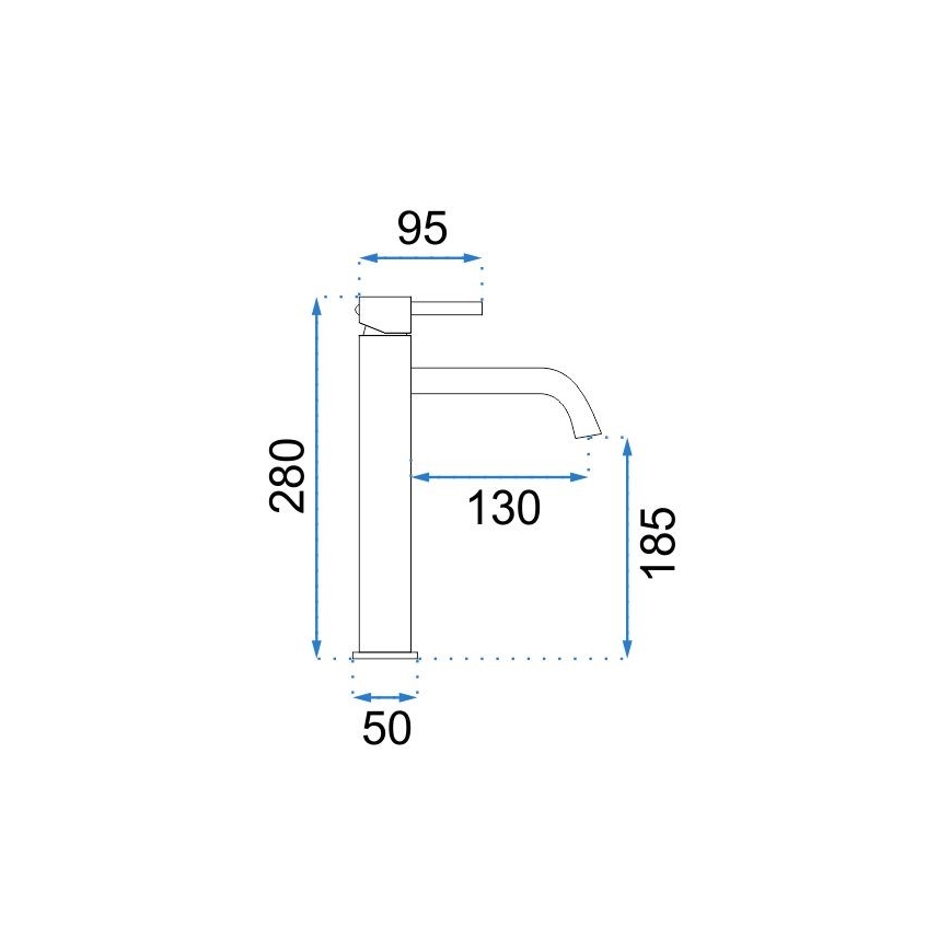 REA-B4103 - Praustuvo maišytuvas LUNGO 28 cm juodas