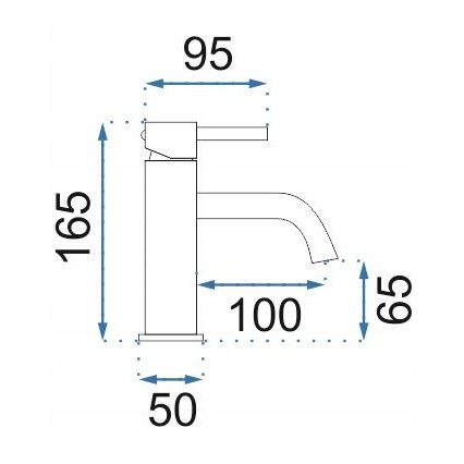 REA-B4527 - Praustuvo maišytuvas LUNGO, 16,5 cm, šlifuoto aukso