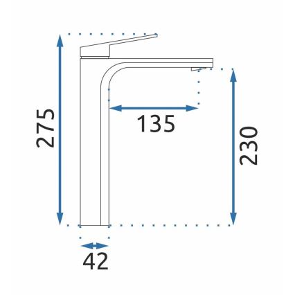 REA-B4896 - Praustuvo maišytuvas MARCO, 27,5 cm, juodas
