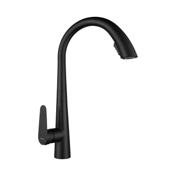 REA-B5313 - Plautuvės maišytuvas su ištraukiamu purkštuku ROSS 43 cm juodas