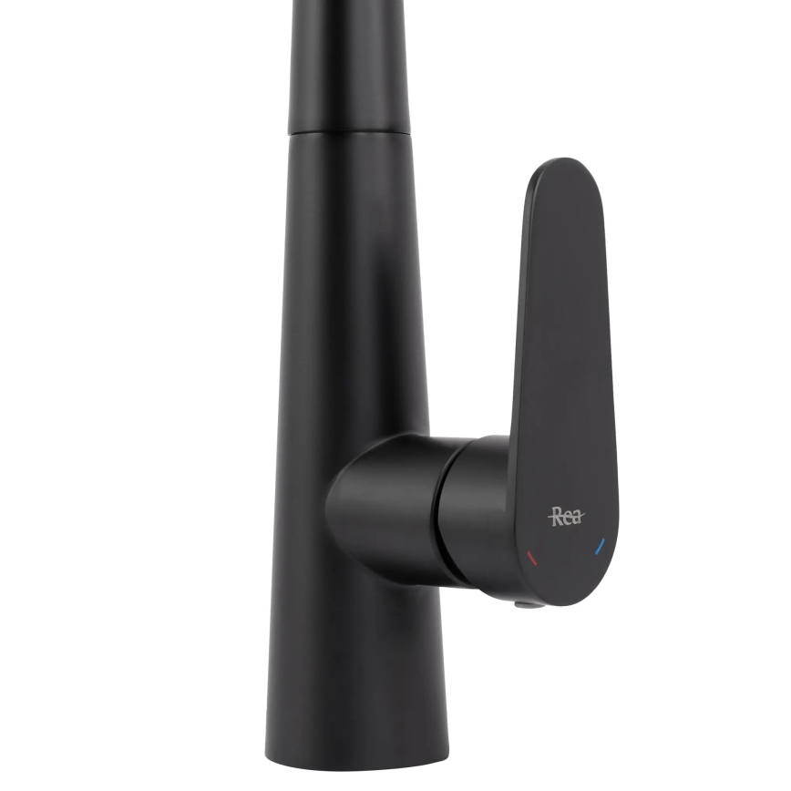 REA-B5313 - Plautuvės maišytuvas su ištraukiamu purkštuku ROSS 43 cm juodas