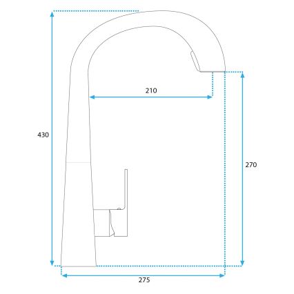 REA-B5313 - Plautuvės maišytuvas su ištraukiamu purkštuku ROSS 43 cm juodas