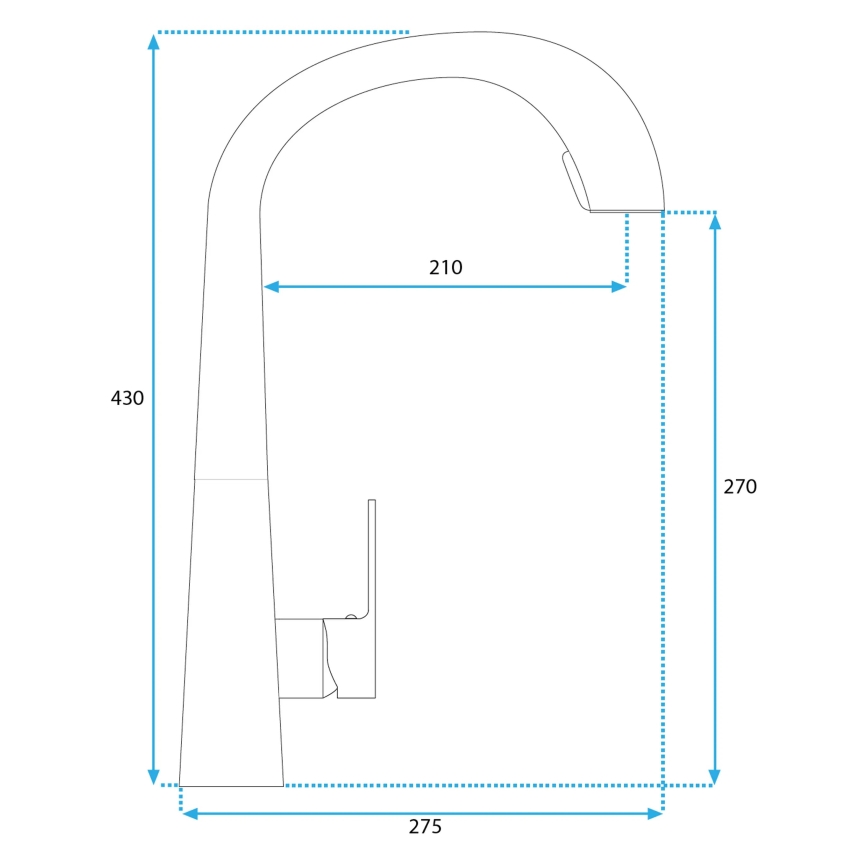 REA-B5313 - Plautuvės maišytuvas su ištraukiamu purkštuku ROSS 43 cm juodas