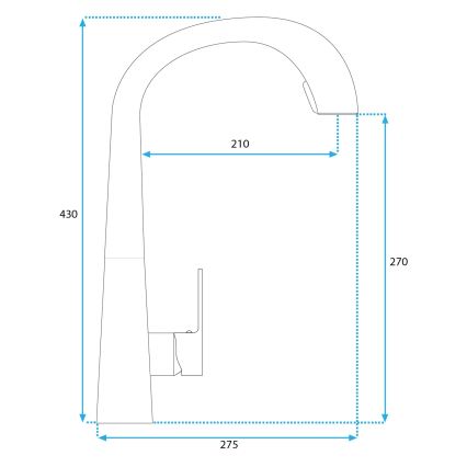 REA-B5314 - Virtuvinis maišytuvas su ištraukiama purškimo galvute ROSS 43 cm nikelis