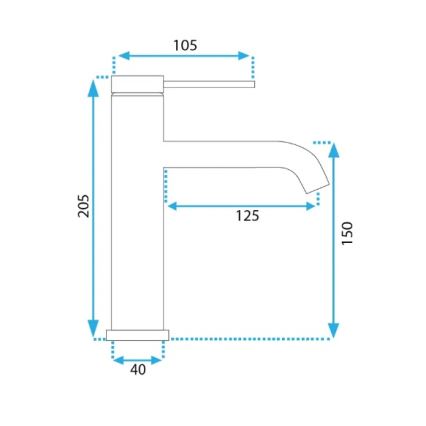 REA-B5323 - Praustuvo maišytuvas CLIF 20,5 cm šlifuoto aukso