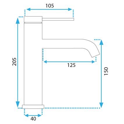 REA-B5324 - Praustuvo maišytuvas CLIF 20,5 cm šlifuotas plienas