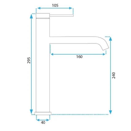 REA-B5329 - Praustuvo maišytuvas CLIF 29,5 cm šlifuoto aukso