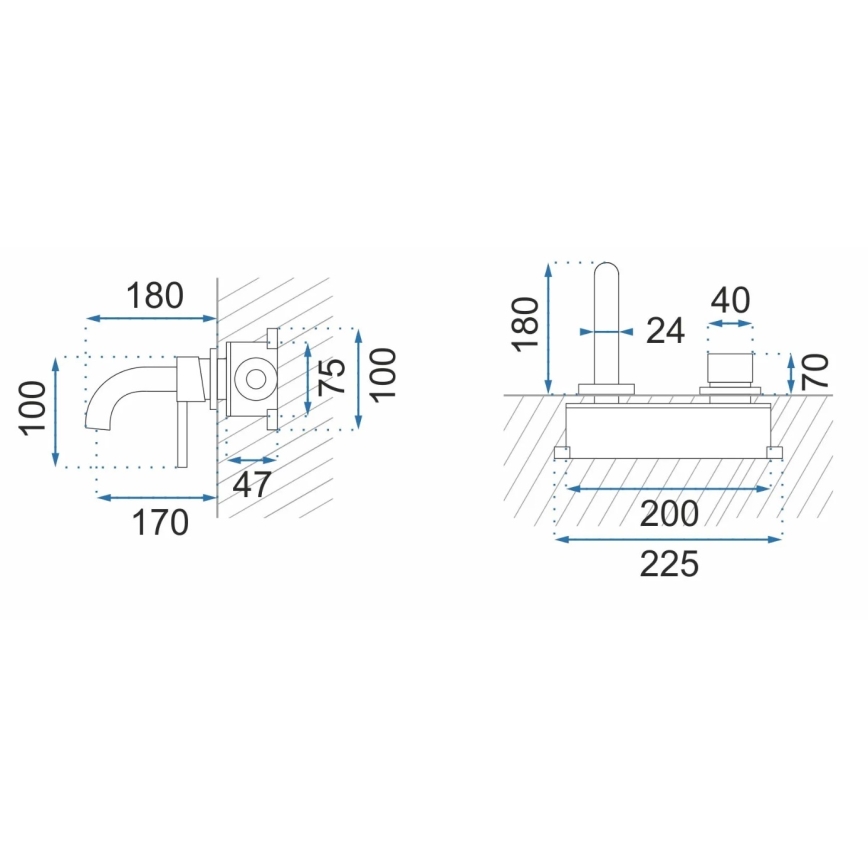 REA-B5334 - Praustuvo maišytuvas potinkiniam montavimui OWEN, šlifuoto aukso spalvos