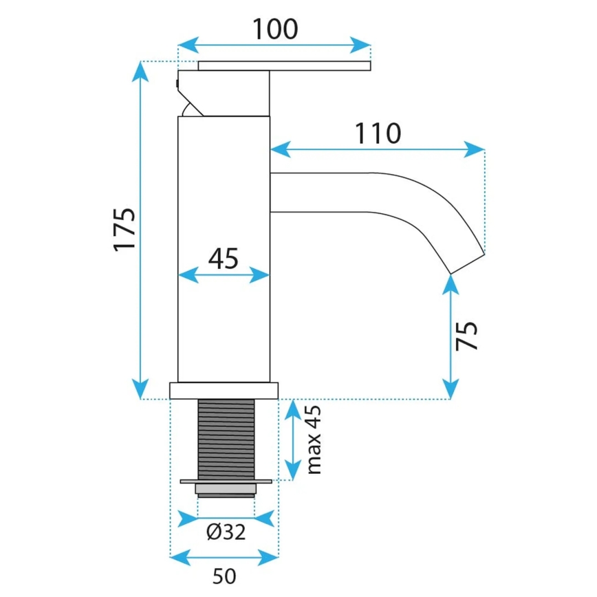 REA-B5505 - Praustuvo maišytuvas ONTARIO 17,5 cm, šlifuoto aukso apdaila