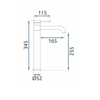 REA-B6100 - Praustuvo maišytuvas LUNGIS 34,5 cm blizgus chromas