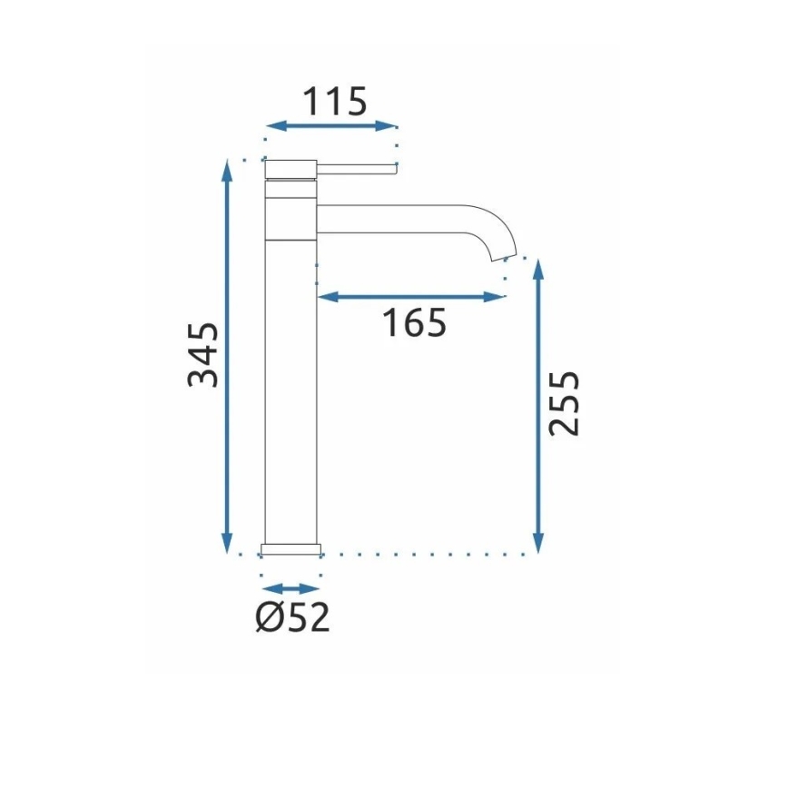 REA-B6100 - Praustuvo maišytuvas LUNGIS 34,5 cm blizgus chromas