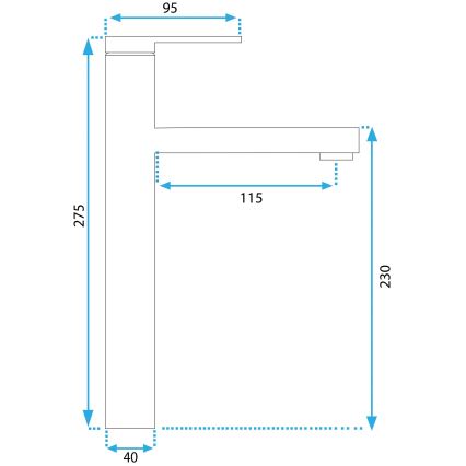REA-B6214 - Praustuvo maišytuvas PIXEL 27,5 cm juodas