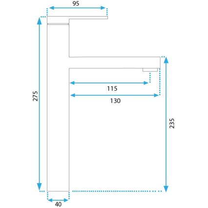 REA-B6215 - Praustuvo maišytuvas PIXEL 27,5 cm, auksinis