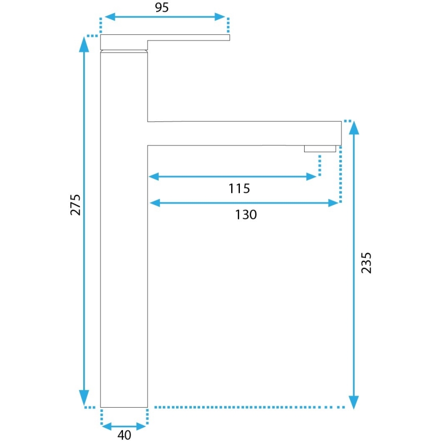 REA-B6215 - Praustuvo maišytuvas PIXEL 27,5 cm, aukso spalvos