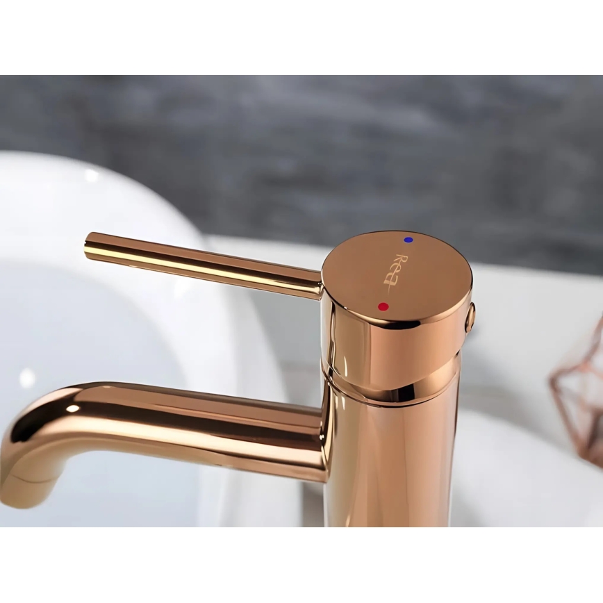 REA-B6321 - Praustuvo maišytuvas LUNGO 28 cm rožinio aukso