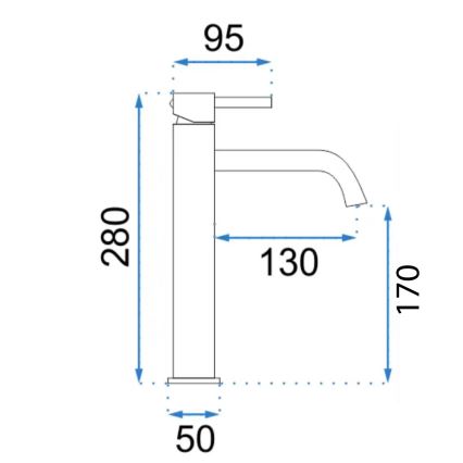 REA-B6321 - Praustuvo maišytuvas LUNGO 28 cm rožinio aukso