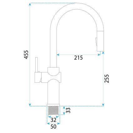 REA-B6330 - Kriauklės maišytuvas FRESH su ištraukiamu purkštuku 45 cm nikelis