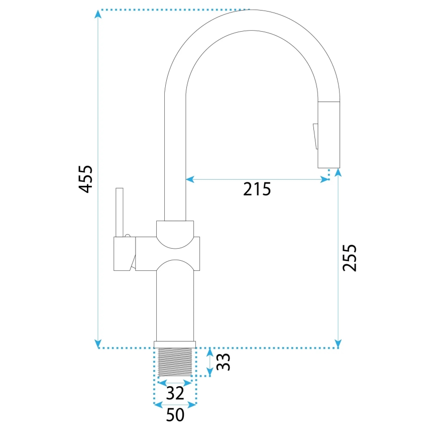 REA-B6330 - Kriauklės maišytuvas FRESH su ištraukiamu purkštuku 45 cm nikelis