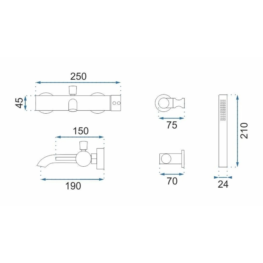 REA-B6384 - Vonios komplektas LUNGO titano